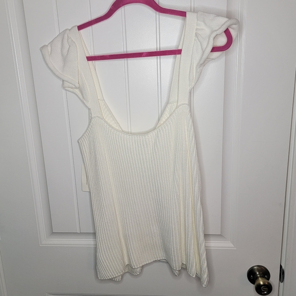 Anthropologie Off the Shoulder, Sleeveless Top, Women's XL, White NWT - Picture 4 of 4